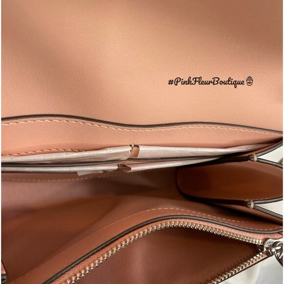 #TORY BURCH Emerson Patent Chain Wallet Clay Pink NWT - Picture 9 of 9